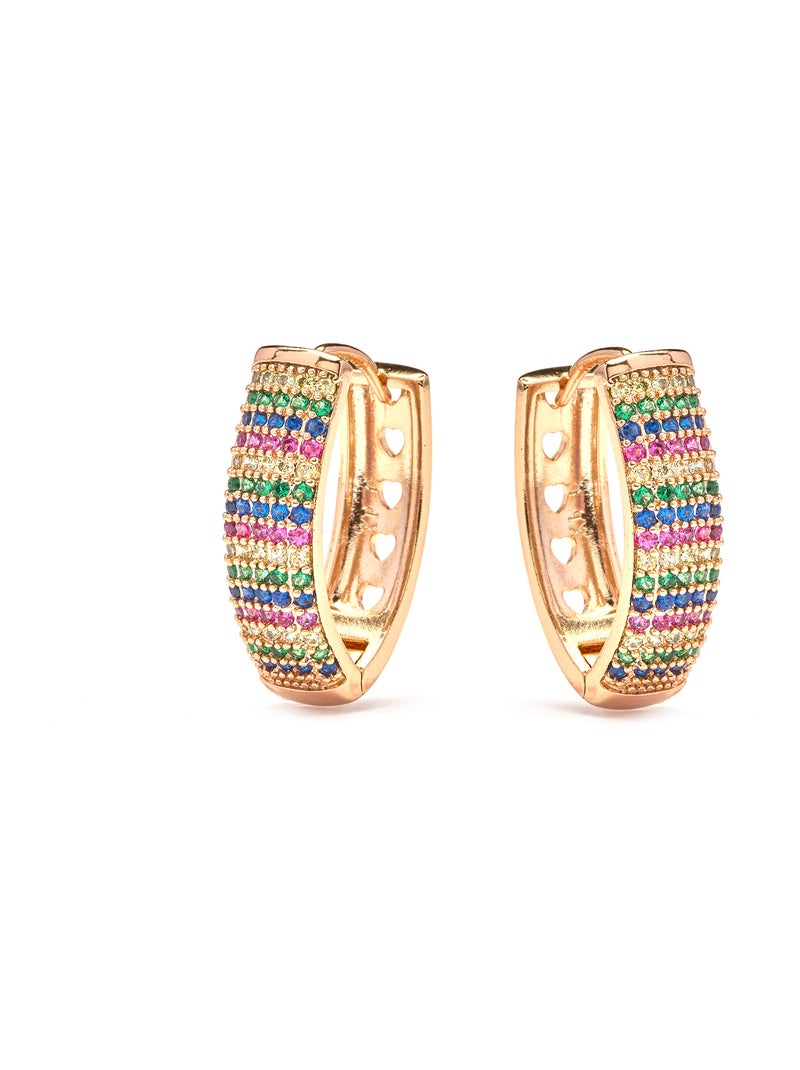 Boucles d'oreilles Luxenter en zircone finition or jaune 18k - Ydero Blanc - Kiabi