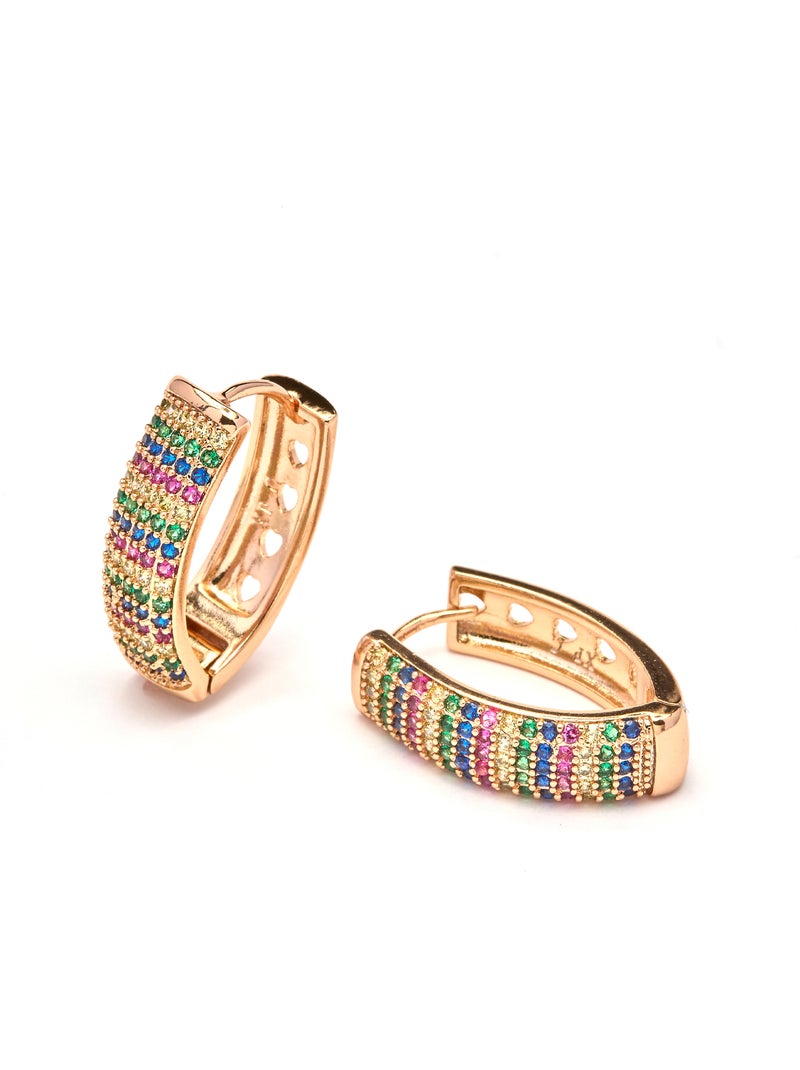 Boucles d'oreilles Luxenter en zircone finition or jaune 18k - Ydero Blanc - Kiabi
