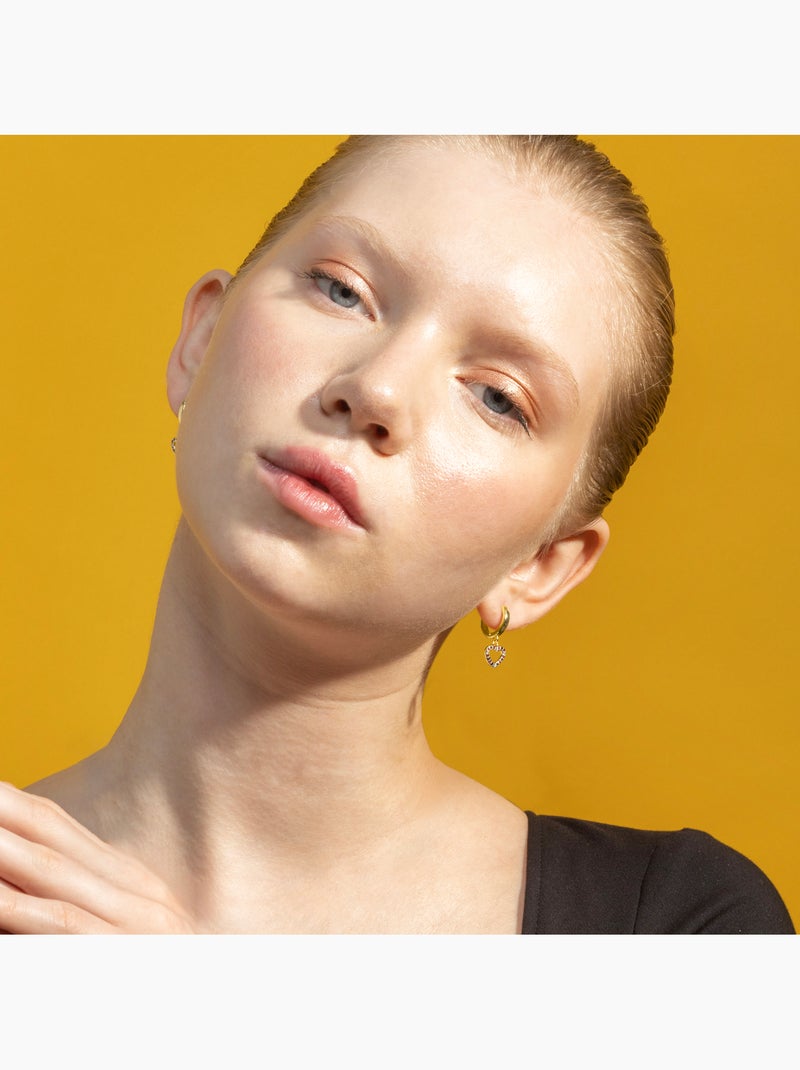 Boucles d'oreilles Luxenter en zircone multicolore, finition en or jaune 18 carats - Becias Multicolore - Kiabi
