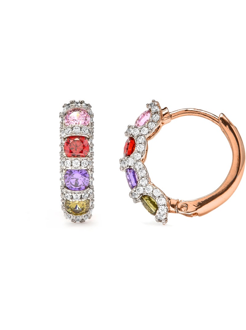 Boucles d'oreilles Luxenter en zircone multicolore finition or jaune 18k - Cieth Multicolore - Kiabi