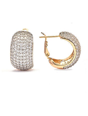 Boucles d'oreilles Luxenter en Zirconia finition or jaune 18k - Garda