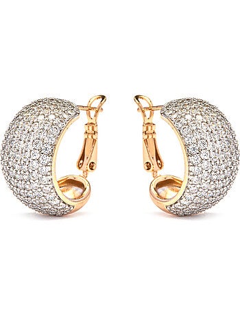 Boucles d'oreilles Luxenter en Zirconia finition or jaune 18k - Garda