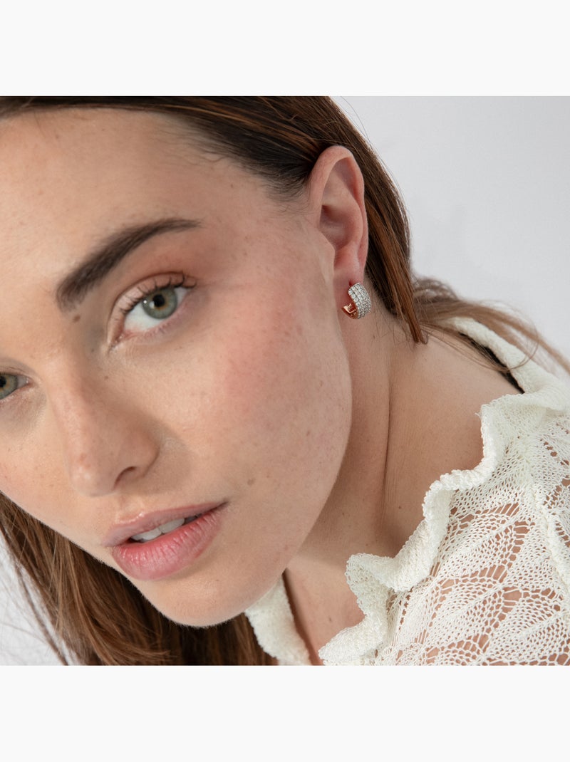 Boucles d'oreilles Luxenter en Zirconia finition or jaune 18k - Garda Argent - Kiabi