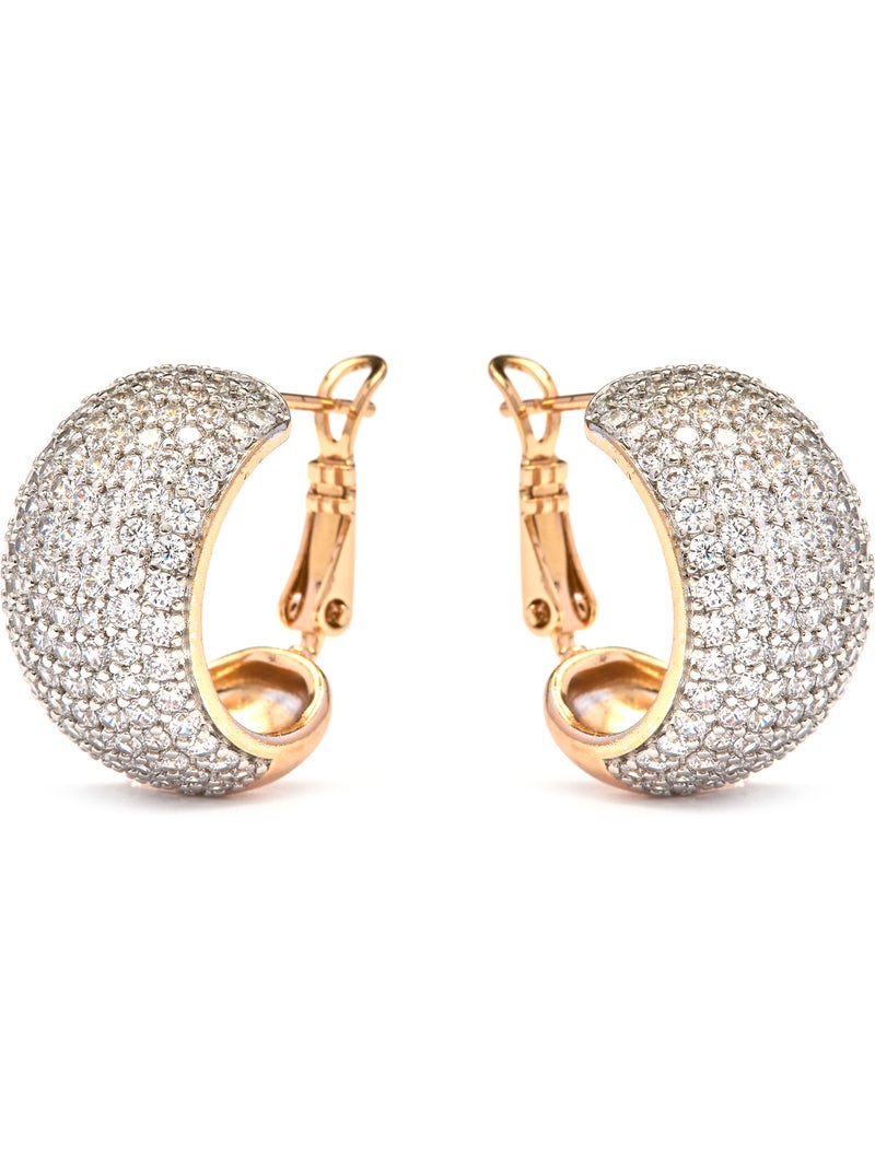 Boucles d'oreilles Luxenter en Zirconia finition or jaune 18k - Garda Argent - Kiabi