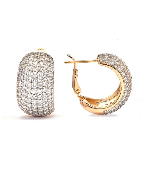 Boucles d'oreilles Luxenter en Zirconia finition or jaune 18k - Garda - Kiabi