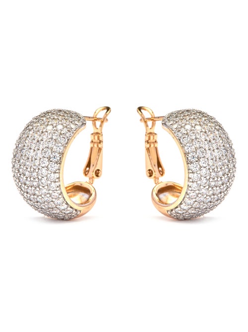 Boucles d'oreilles Luxenter en Zirconia finition or jaune 18k - Garda - Kiabi