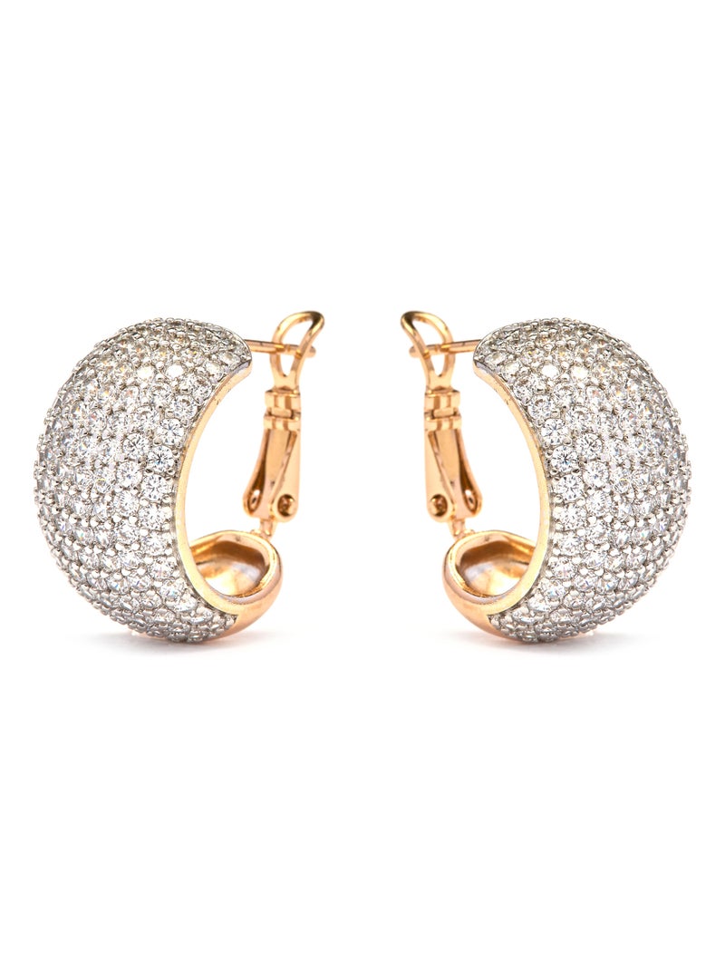Boucles d'oreilles Luxenter en Zirconia finition or jaune 18k - Garda Blanc - Kiabi