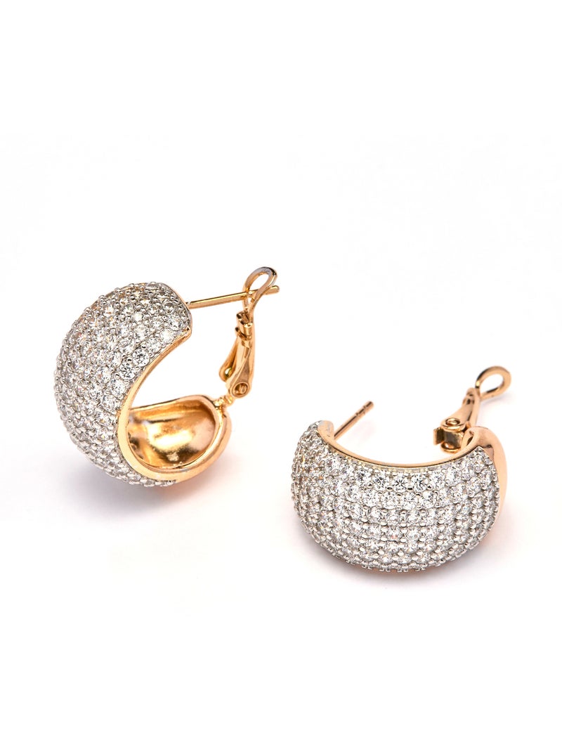 Boucles d'oreilles Luxenter en Zirconia finition or jaune 18k - Garda Blanc - Kiabi