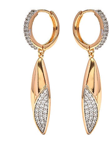 Boucles d'oreilles Luxenter en Zirconia finition or jaune 18k - Iskio