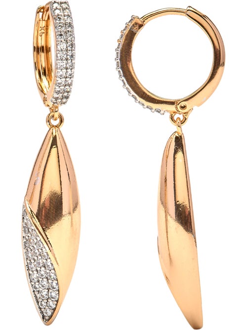Boucles d'oreilles Luxenter en Zirconia finition or jaune 18k - Iskio - Kiabi