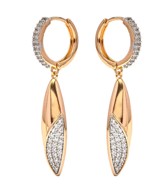 Boucles d'oreilles Luxenter en Zirconia finition or jaune 18k - Iskio - Kiabi