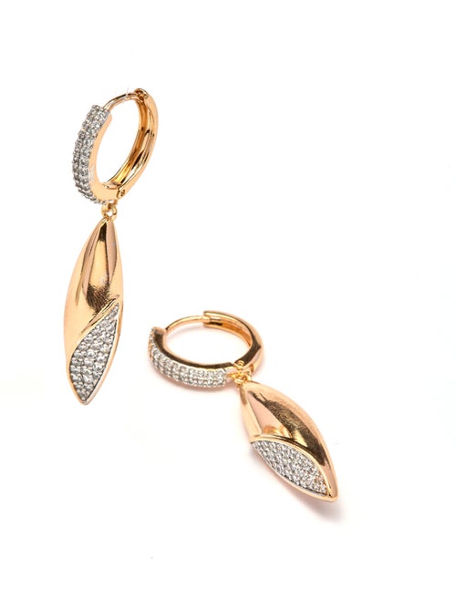 Boucles d'oreilles Luxenter en Zirconia finition or jaune 18k - Iskio - Kiabi