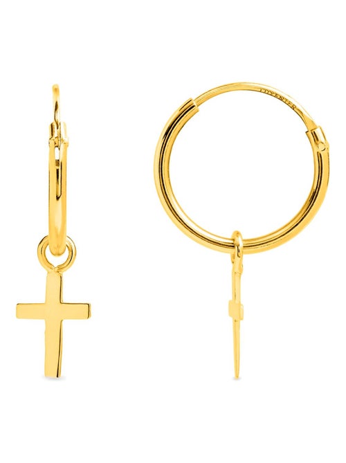 Boucles d'oreilles Luxenter Essential en argent 925 et or jaune 18 carats - Kiabi