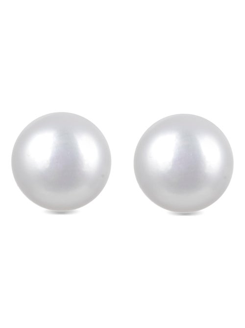 Boucles d'oreilles Luxenter Essential en argent 925 et perles blanches finies en or jaune 18 carats - Kiabi
