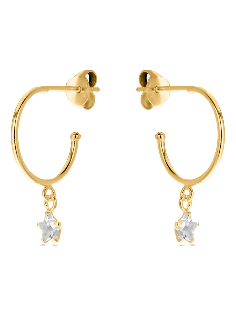 Boucles d'oreilles Luxenter Essential en argent 925 et zircon brillant en or jaune 18 carats Argent - Kiabi