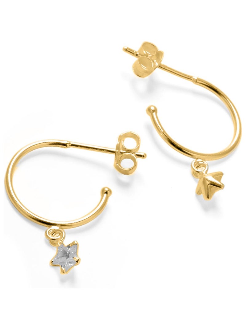 Boucles d'oreilles Luxenter Essential en argent 925 et zircon brillant en or jaune 18 carats Argent - Kiabi