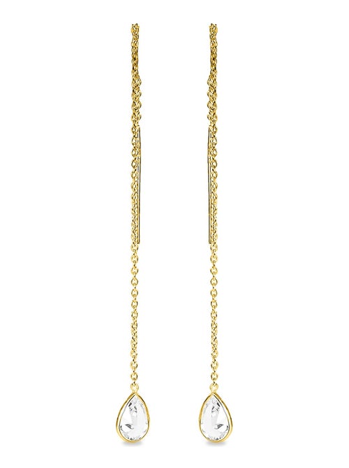 Boucles d'oreilles Luxenter Essential en argent 925 et zircon brillant en or jaune 18 carats - Kiabi