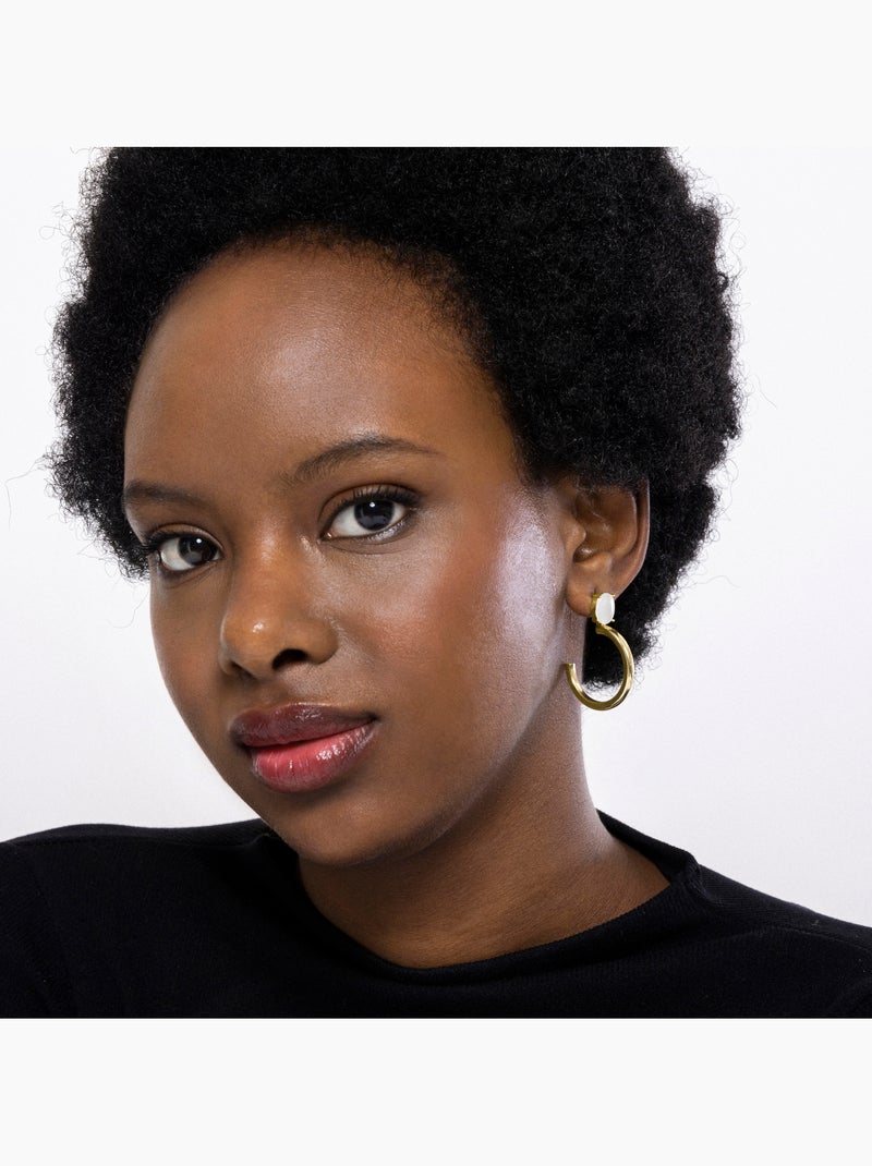 Boucles d'oreilles Luxenter et plaqué or 18k - Andoc Jaune - Kiabi