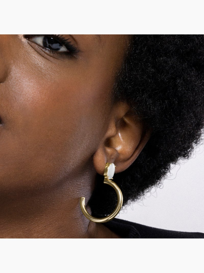 Boucles d'oreilles Luxenter et plaqué or 18k - Andoc Jaune - Kiabi