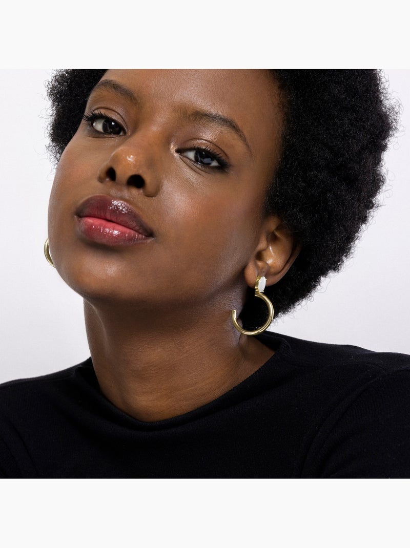 Boucles d'oreilles Luxenter et plaqué or 18k - Andoc Jaune - Kiabi