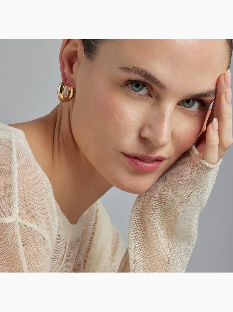 Boucles d'oreilles Luxenter et plaqué or 18k - Apruk Jaune - Kiabi