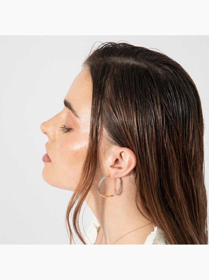 Boucles d'oreilles Luxenter et plaqué or 18k - Dakrim Argent - Kiabi