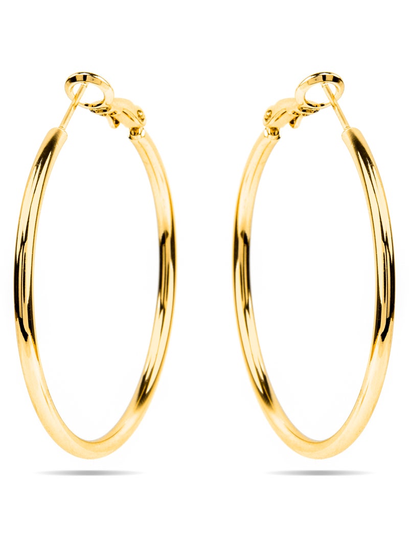 Boucles d'oreilles Luxenter et plaqué or 18k - Dierax Jaune - Kiabi