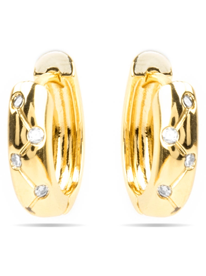 Boucles d'oreilles Luxenter et plaqué or 18k - Gruk Jaune - Kiabi