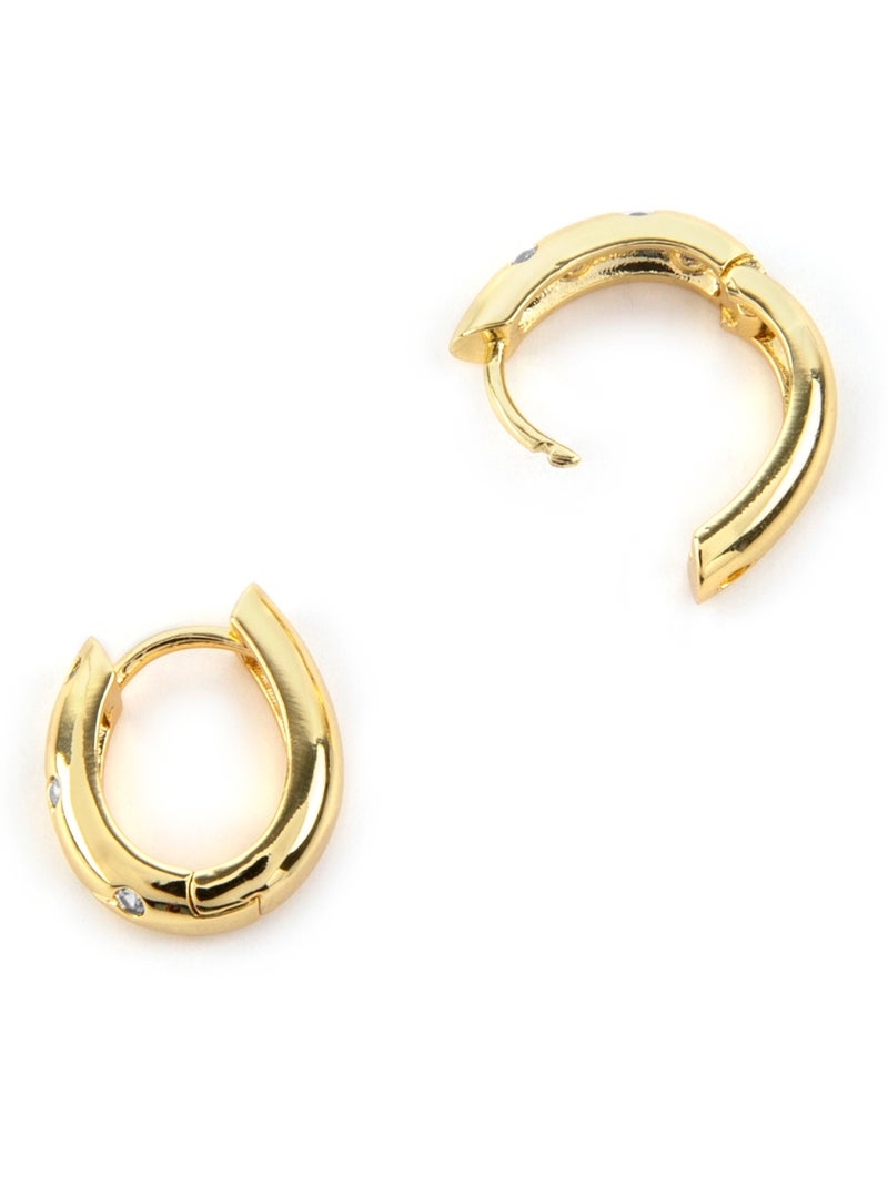 Boucles d'oreilles Luxenter et plaqué or 18k - Gruk Jaune - Kiabi