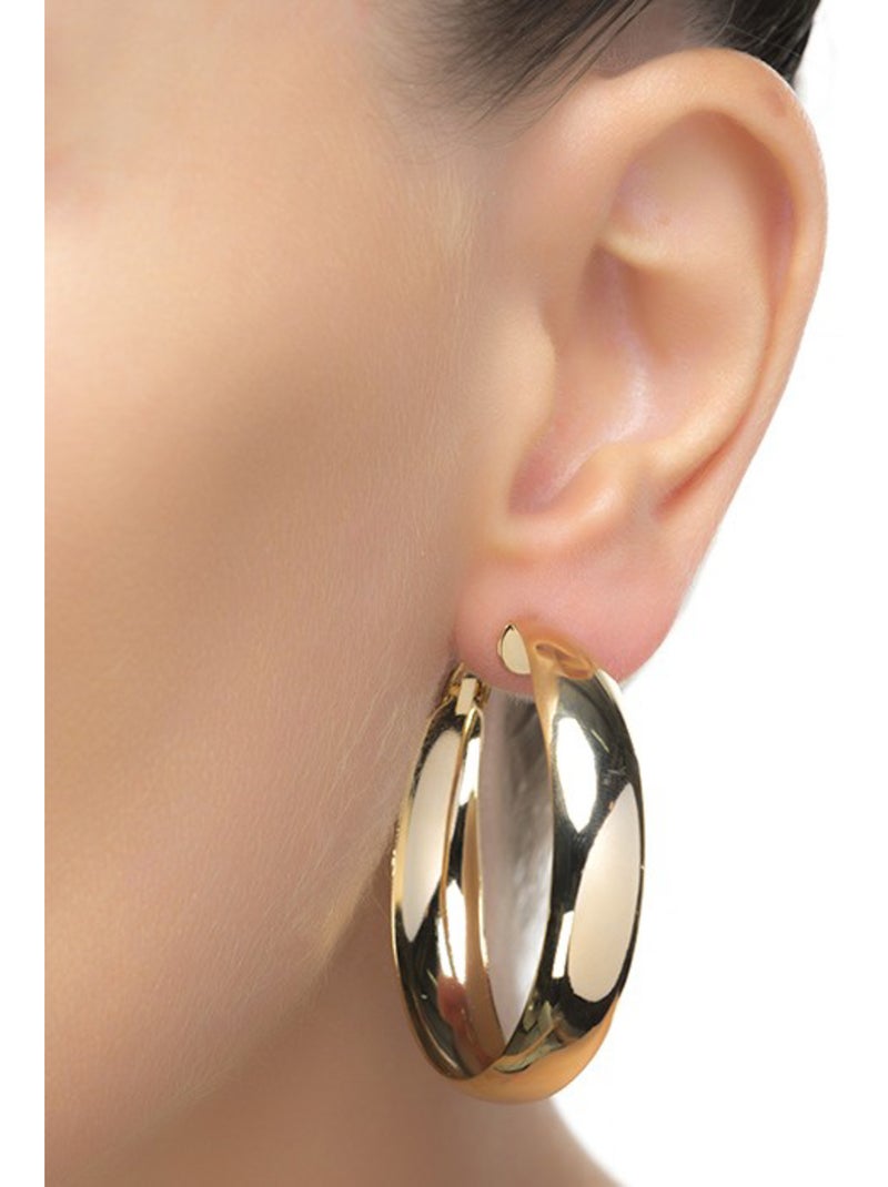 Boucles d'oreilles Luxenter et plaqué or 18k - Hewry Jaune - Kiabi