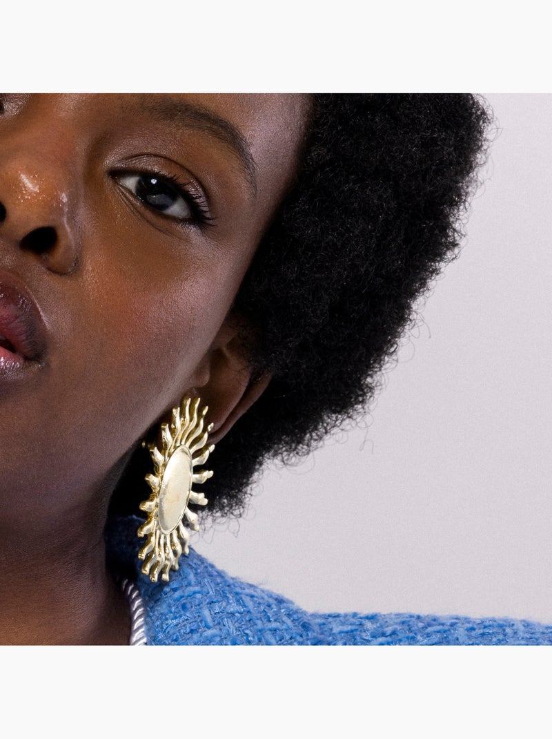 Boucles d'oreilles Luxenter et plaqué or 18k - Hinya Jaune - Kiabi