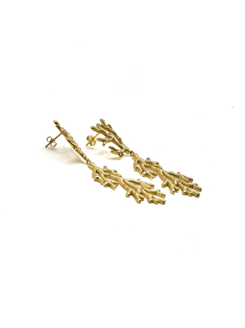 Boucles d'oreilles Luxenter et plaqué or 18k - Ikuzol Jaune - Kiabi