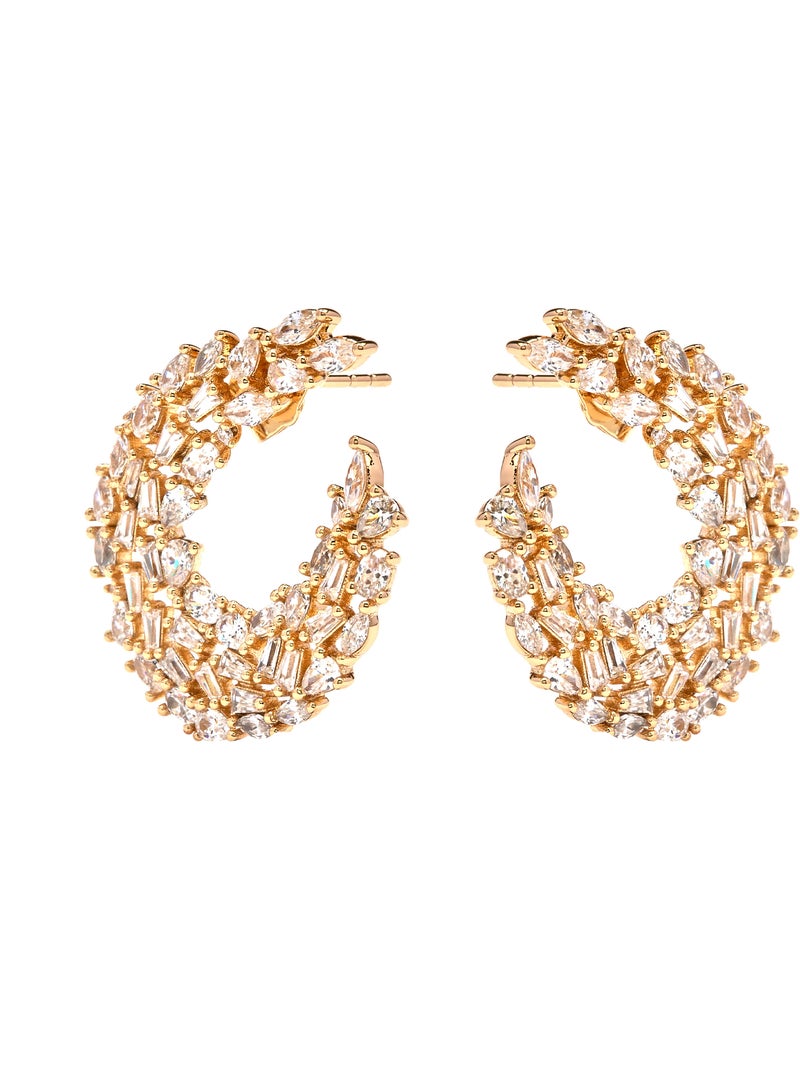 Boucles d'oreilles Luxenter et plaqué or 18k - Isdro Argent - Kiabi