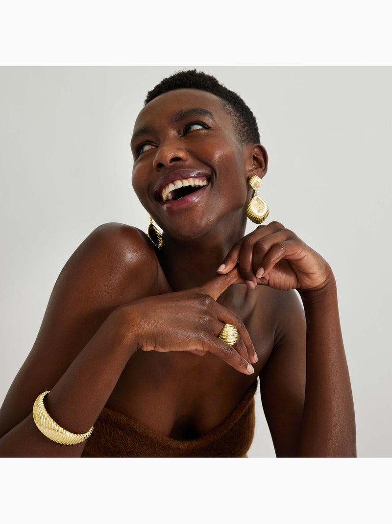 Boucles d'oreilles Luxenter et plaqué or 18k - Kaizal Jaune - Kiabi