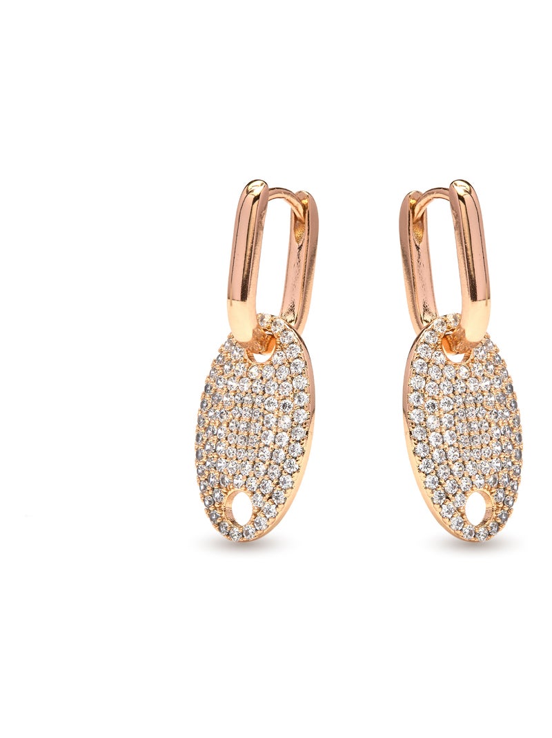Boucles d'oreilles Luxenter et plaqué or 18k - Krero Blanc - Kiabi