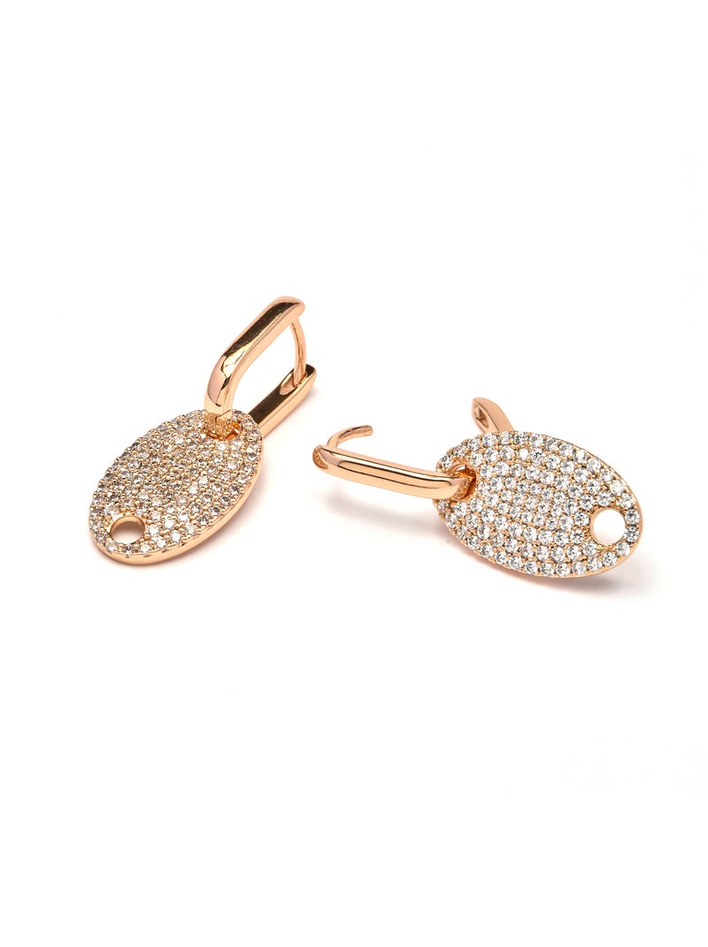 Boucles d'oreilles Luxenter et plaqué or 18k - Krero Blanc - Kiabi