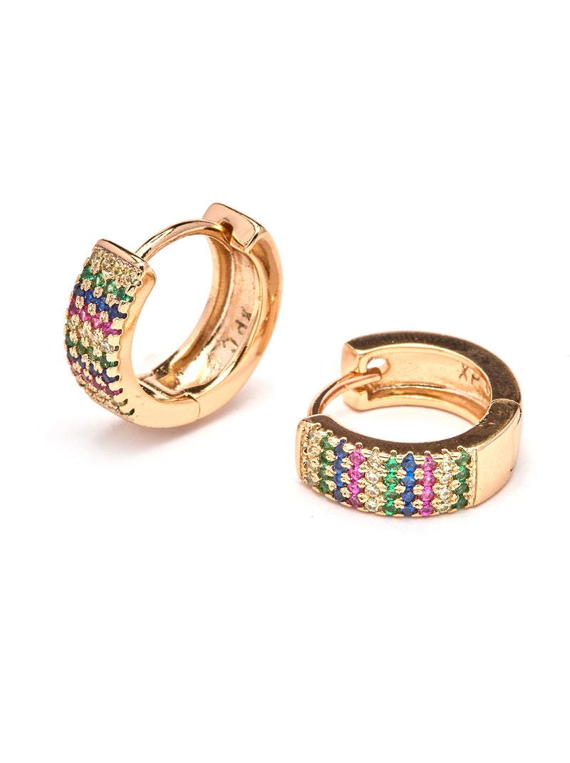 Boucles d'oreilles Luxenter et plaqué or 18k - Lasy Blanc - Kiabi