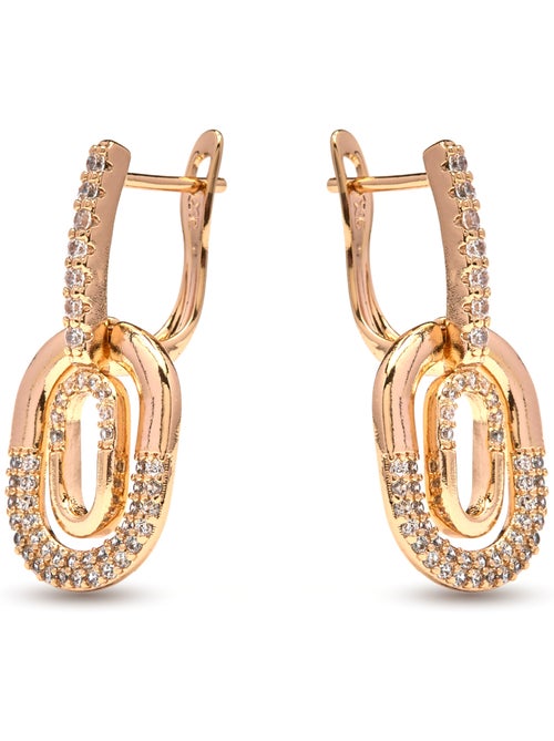 Boucles d'oreilles Luxenter et plaqué or 18k - Milock - Kiabi Boucles d'oreilles Luxenter et plaqué or 18k - Milock - Kiabi