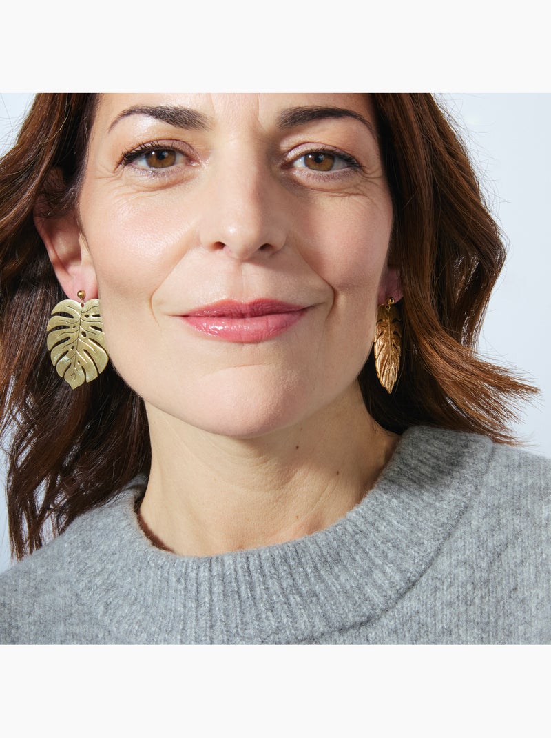 Boucles d'oreilles Luxenter et plaqué or 18k - Mizay Jaune - Kiabi