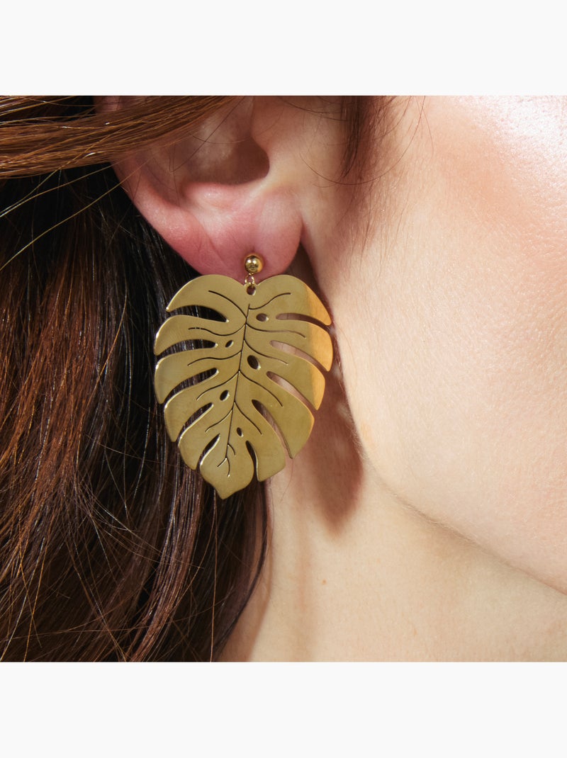 Boucles d'oreilles Luxenter et plaqué or 18k - Mizay Jaune - Kiabi