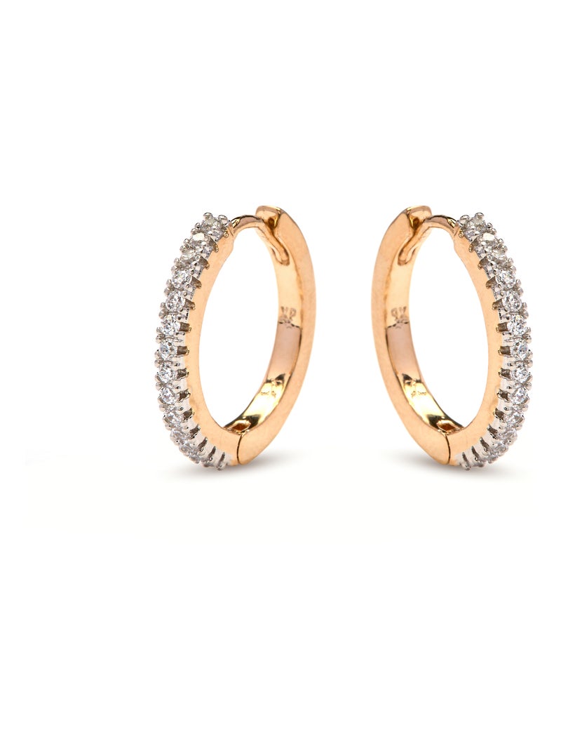 Boucles d'oreilles Luxenter et plaqué or 18k - Nasgar Blanc - Kiabi
