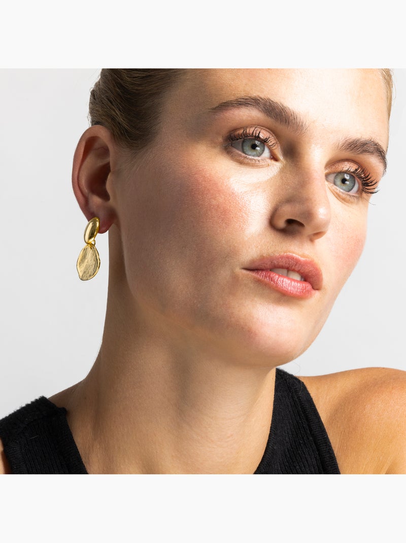 Boucles d'oreilles Luxenter et plaqué or 18k - Ondex Jaune - Kiabi