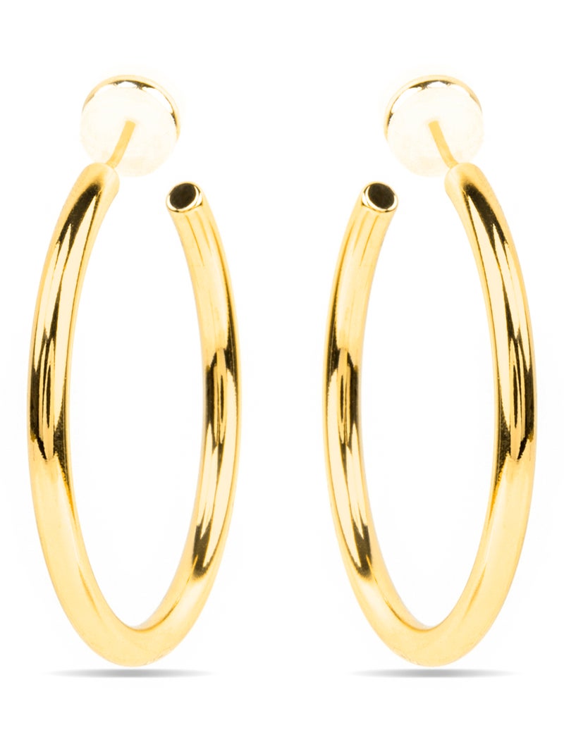 Boucles d'oreilles Luxenter et plaqué or 18k - Polur Jaune - Kiabi