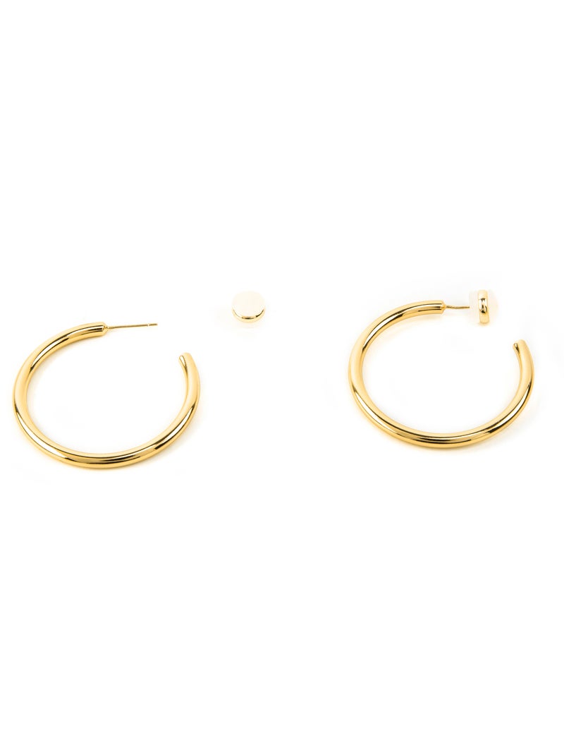 Boucles d'oreilles Luxenter et plaqué or 18k - Polur Jaune - Kiabi