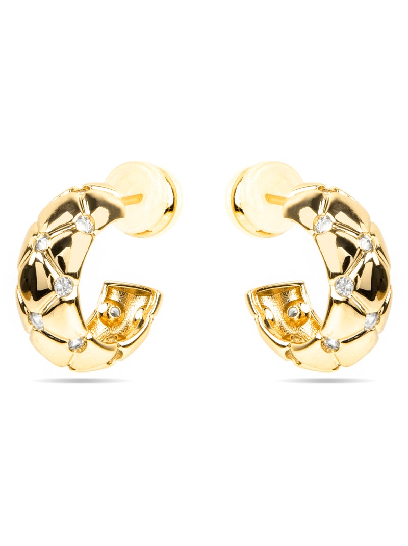 Boucles d'oreilles Luxenter et plaqué or 18k - Rakhon Jaune - Kiabi