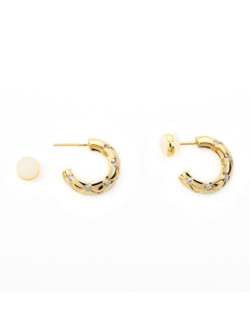 Boucles d'oreilles Luxenter et plaqué or 18k - Rakhon - Kiabi