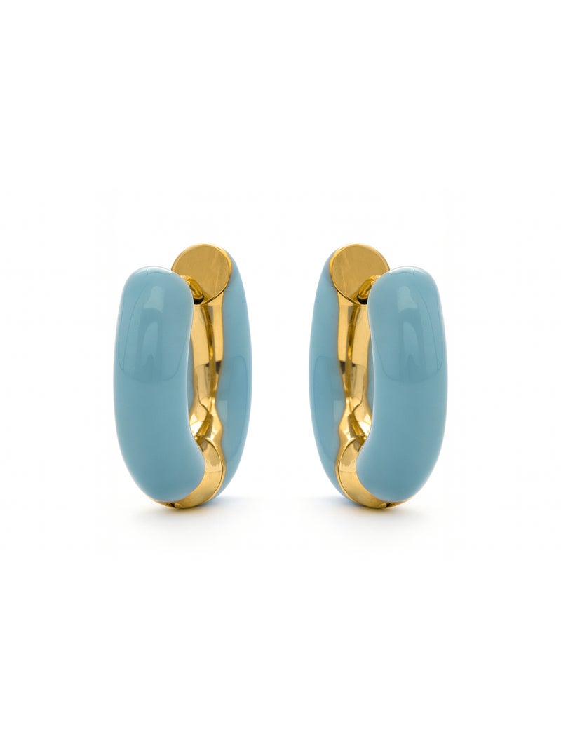 Boucles d'oreilles Luxenter et plaqué or 18k - Raki Bleu - Kiabi