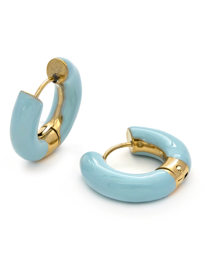 Boucles d'oreilles Luxenter et plaqué or 18k - Raki Bleu - Kiabi