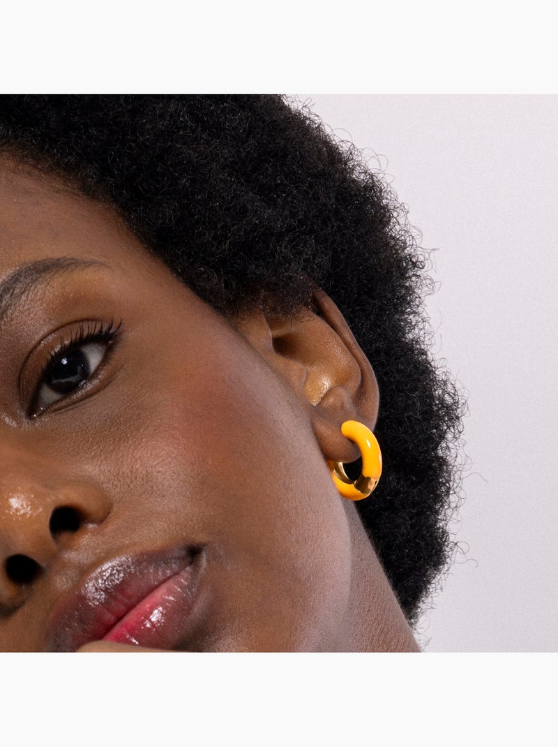 Boucles d'oreilles Luxenter et plaqué or 18k - Raki Orange - Kiabi