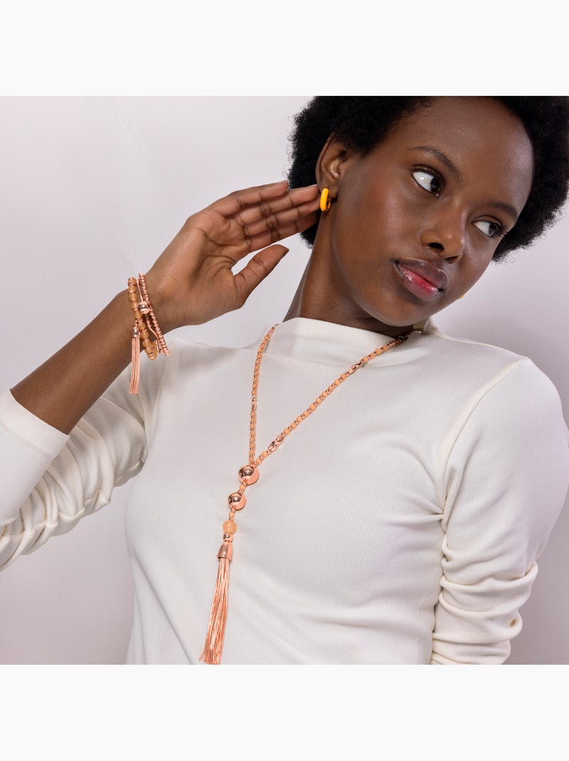 Boucles d'oreilles Luxenter et plaqué or 18k - Raki Orange - Kiabi